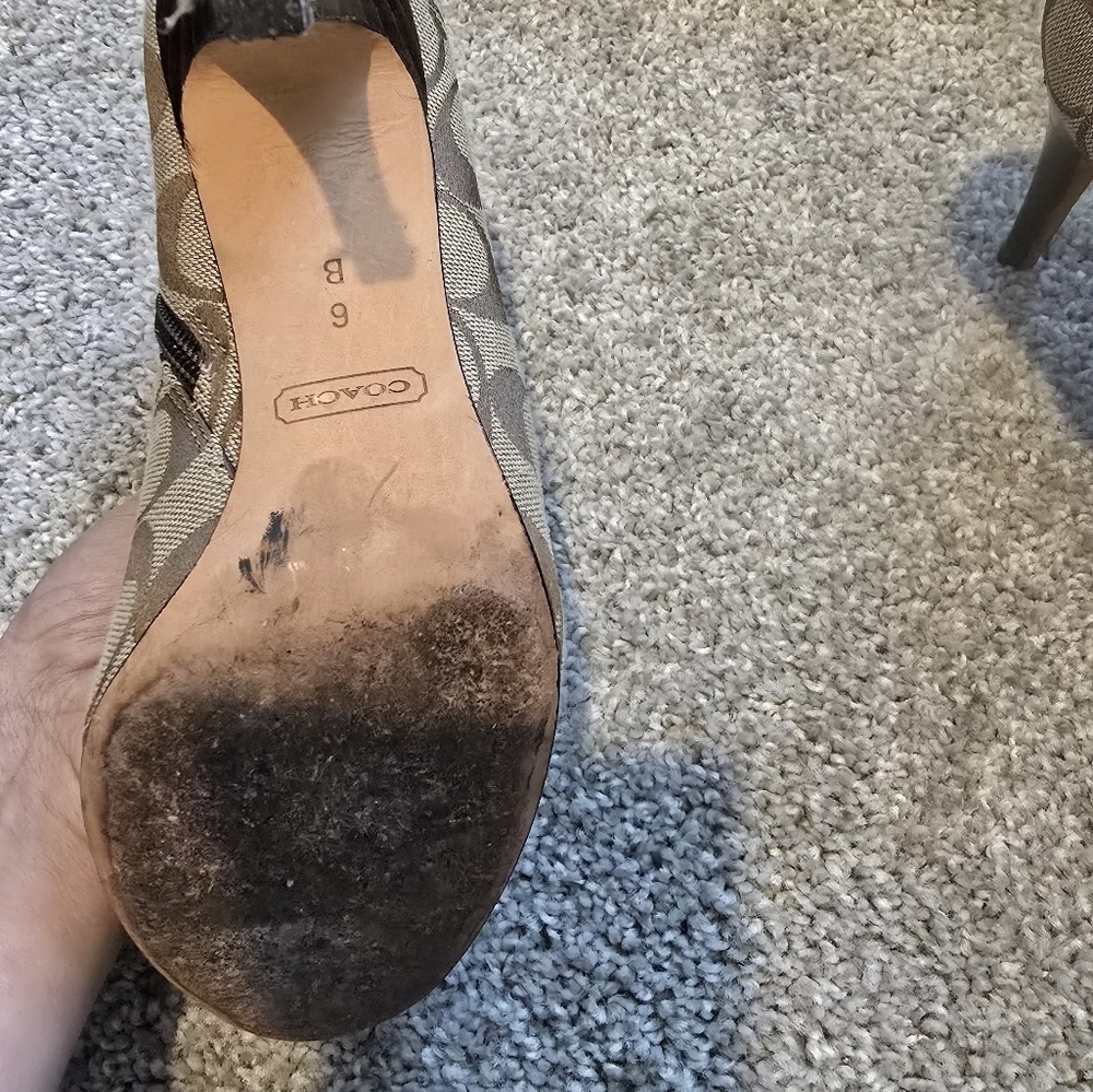 Authentic Coach Women's Brown Patterned Ankle Boo… - image 4